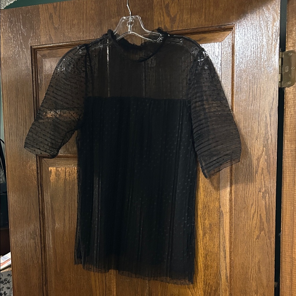 Ginger G Black Sheer Blouse
